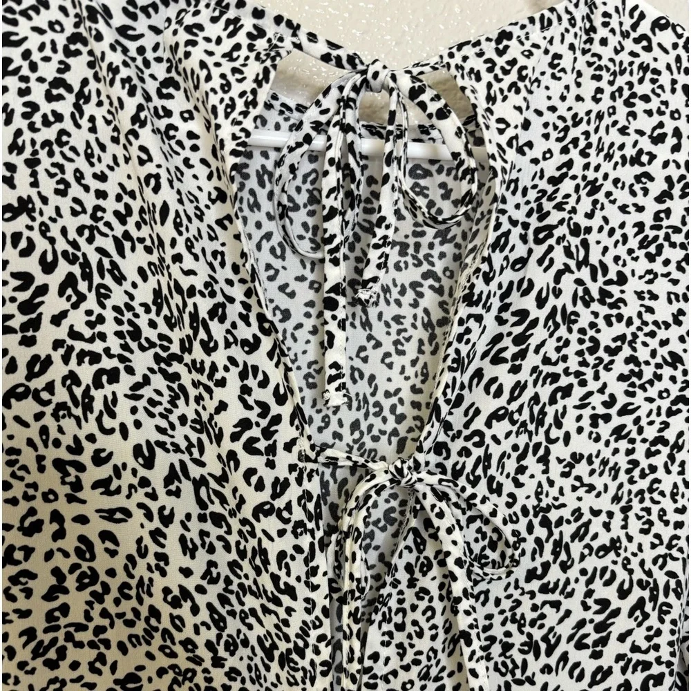 Princess Polly Midi Dress Leopard Ditzy Animal Print Back Cut Out Dress - Size 0